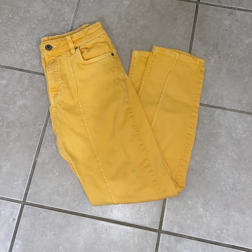 Yellow mom jeans